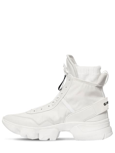 givenchy all white shoes|Givenchy jaw high white sneakers.